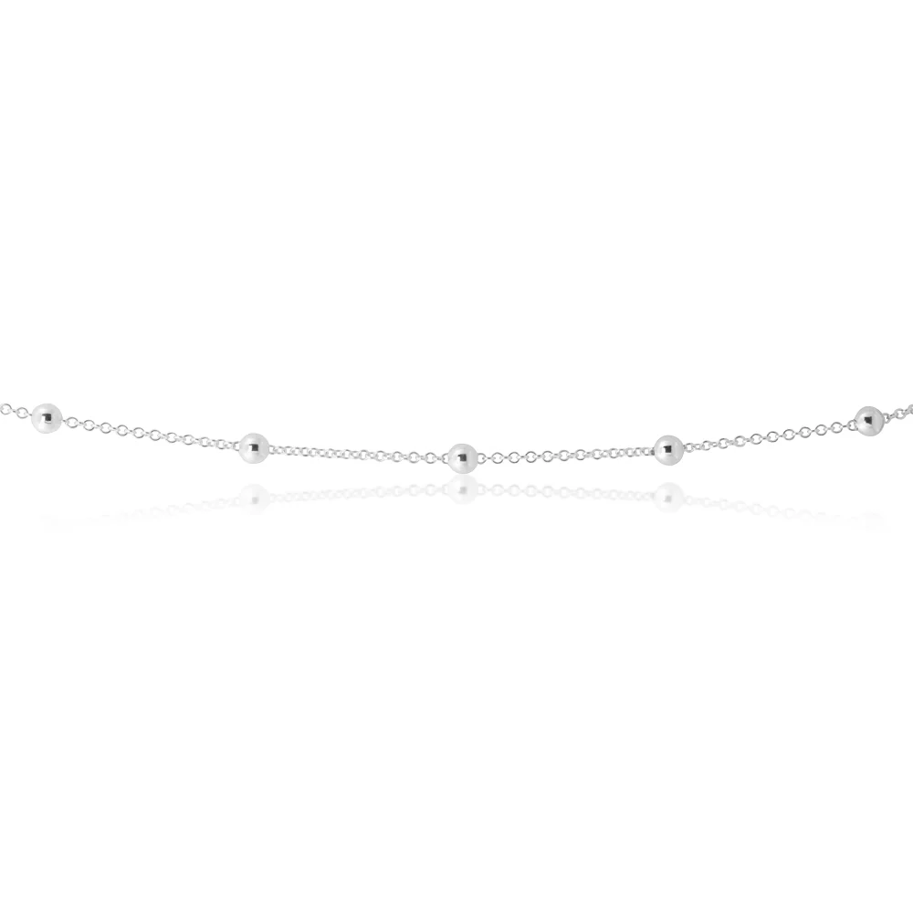 Sterling Silver 45cm Ball and Chain Necklace - Image 2