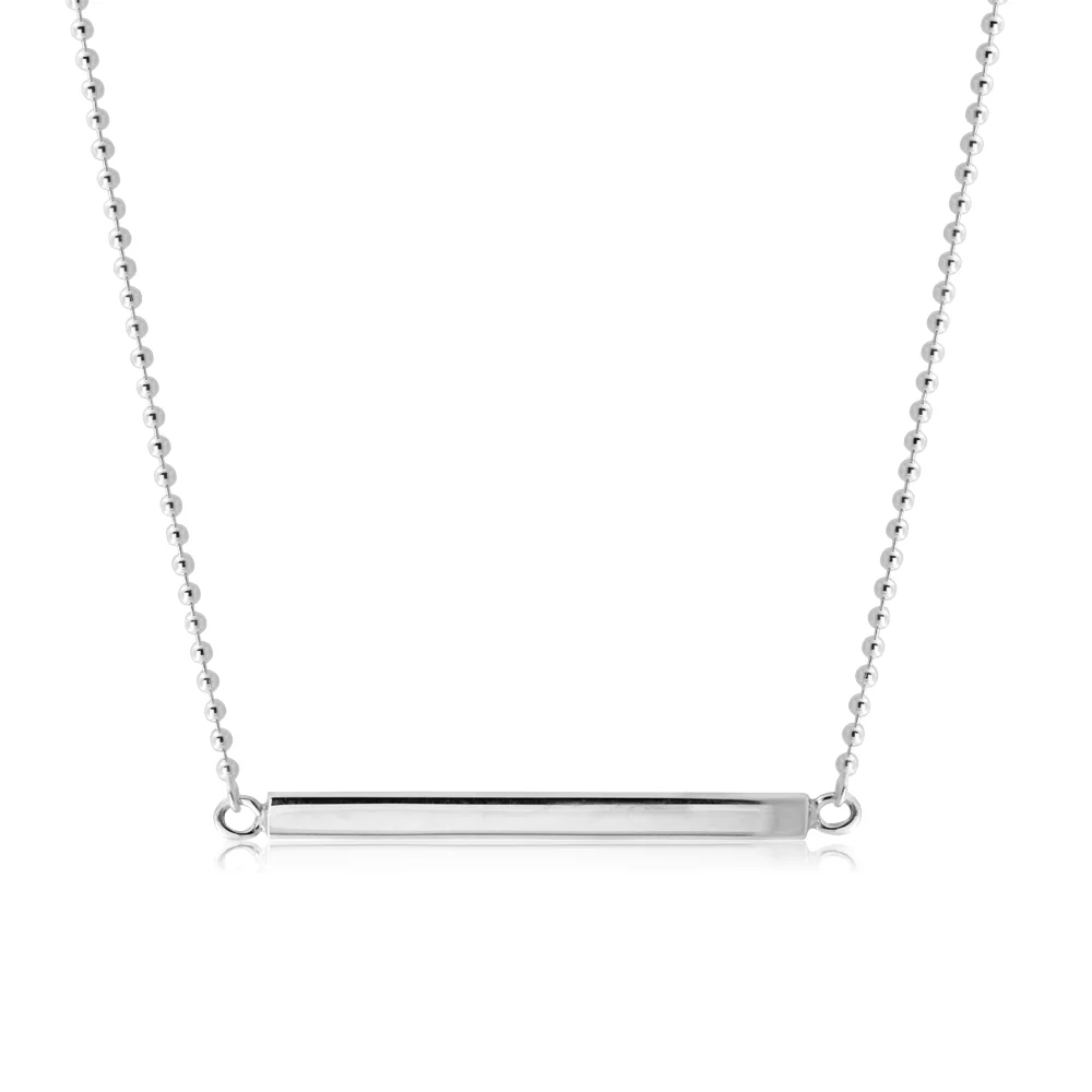 Sterling Silver 45cm Bar Necklet