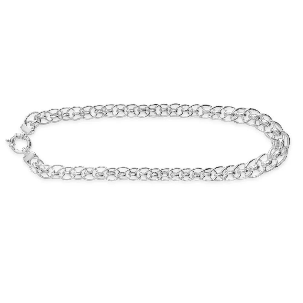 Sterling Silver 46cm Fancy Roller Link Boltring Chain
