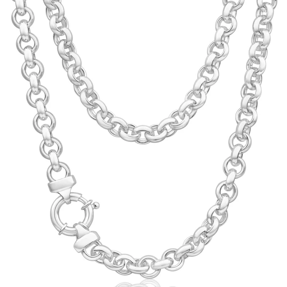 Sterling Silver 50cm Belcher Boltring Chain
