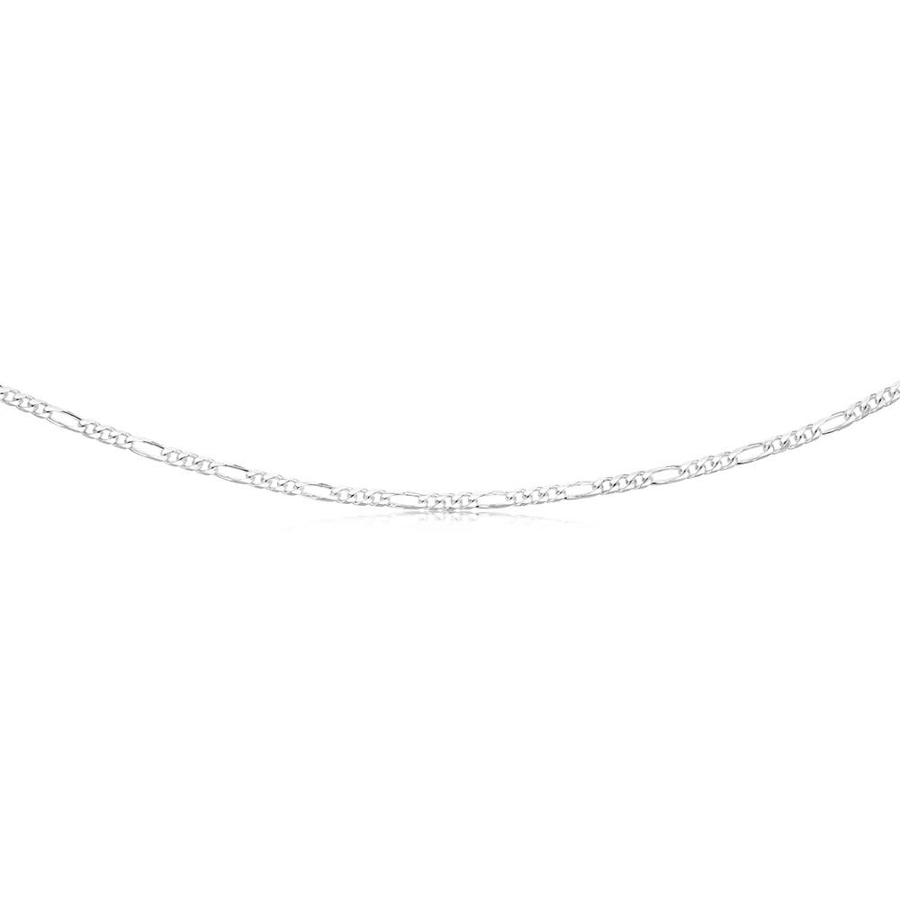 Sterling Silver 50cm Diamond Cut Figaro 1:3 Chain - Image 2