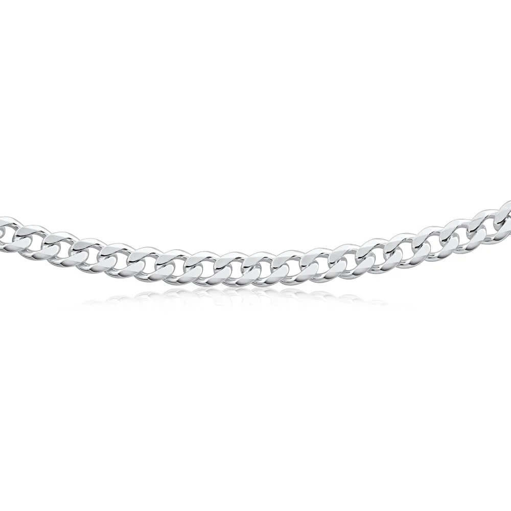 Sterling Silver 55cm 200 Gauge Bevelled Curb Chain - Image 2
