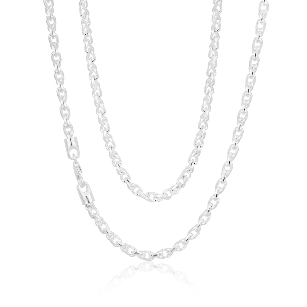 Sterling Silver 55cm Fancy Twisted Curb 140 Gauge Chain - Image 2