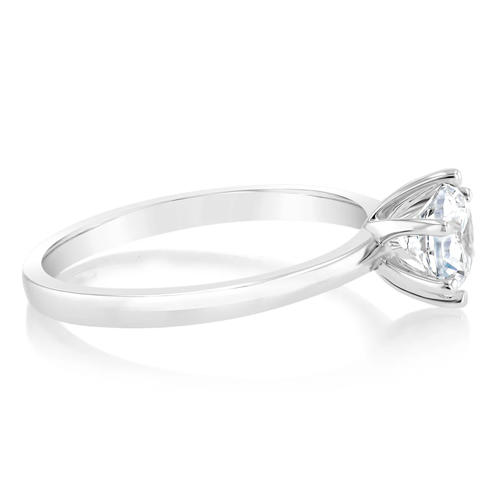 Sterling Silver 6 Claw 6mm Zirconia Solitaire Ring - Image 2