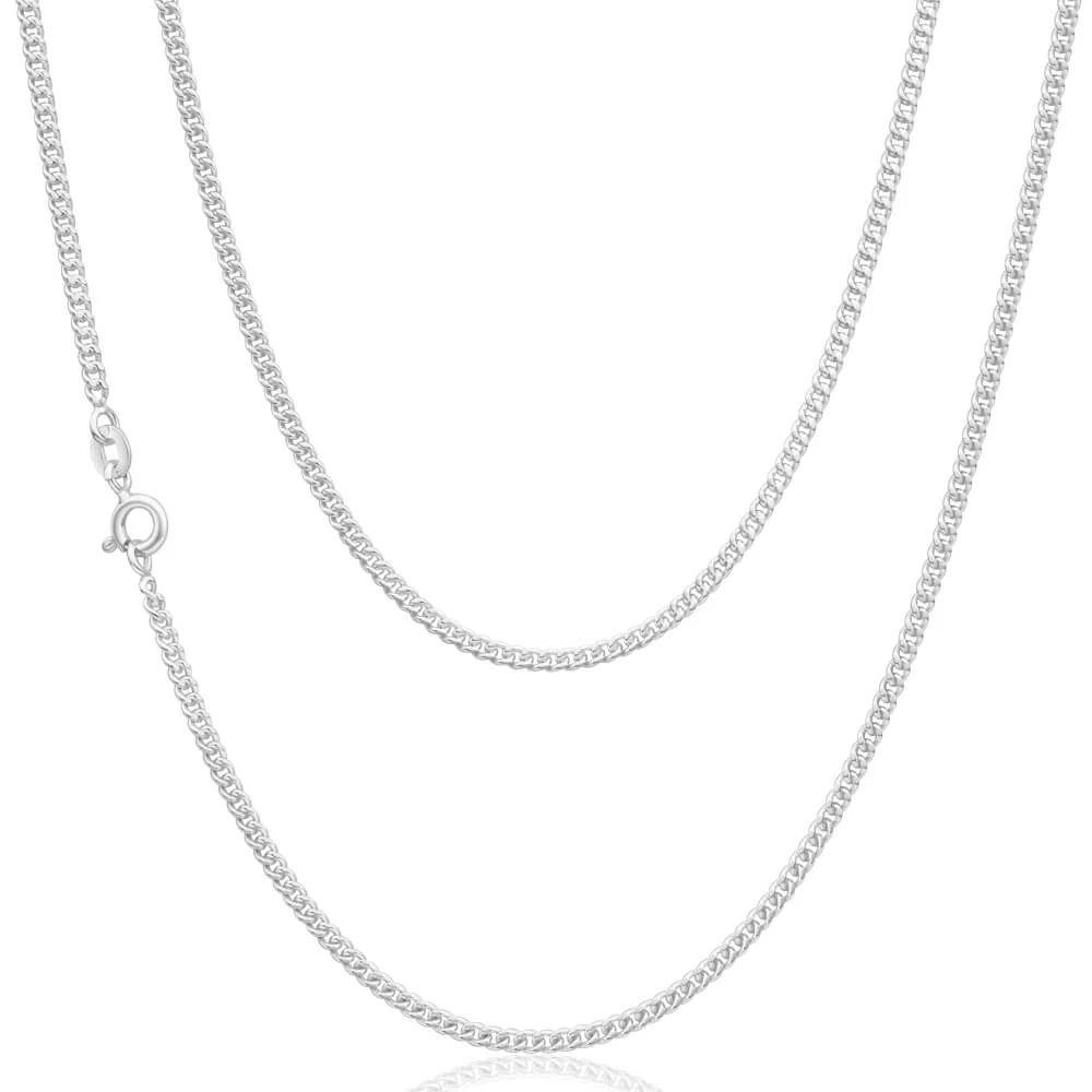 Sterling Silver 60 Gauge Curb Dicut 70cm Chain