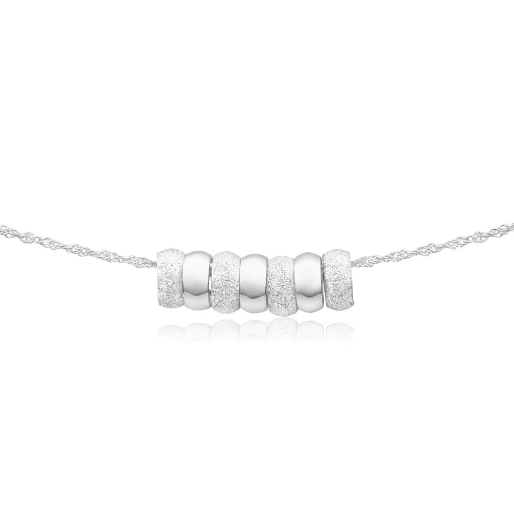 Sterling Silver 7 Rings of Luck Pendant With 50cm Chain - Image 2