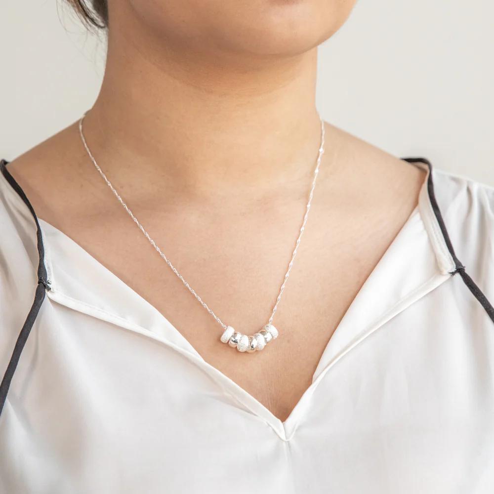 Sterling Silver 7 Rings of Luck Pendant With 50cm Chain - Image 3