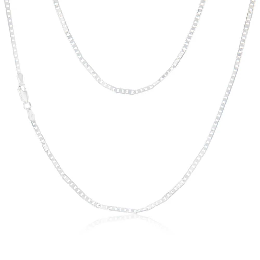 Sterling Silver Anchor 50 Gauge 45cm Chain