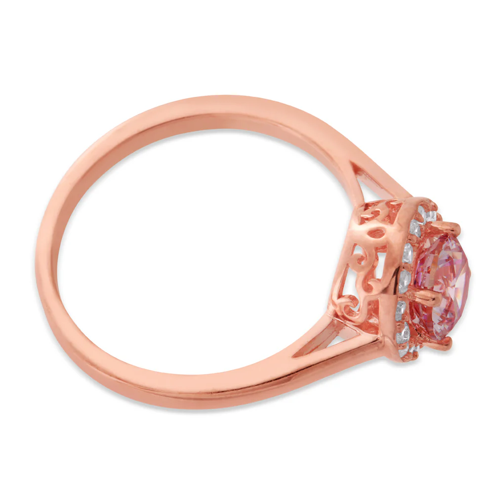 Sterling Silver and Rose Gold Plated Zirconia Ring - Image 2