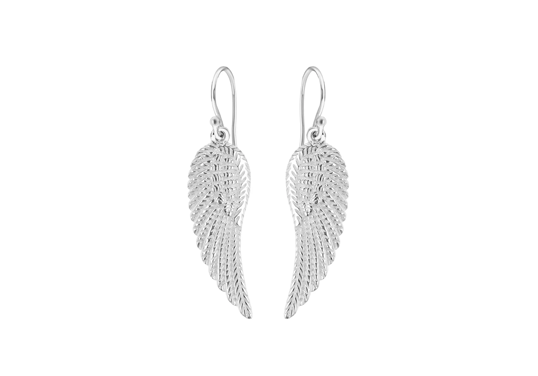 Sterling Silver Angel Wing Drop Earrings
