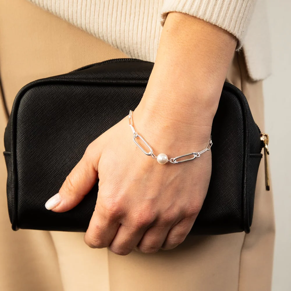 Sterling Silver Ball & Large Links 19cm Bracelet - Image 3