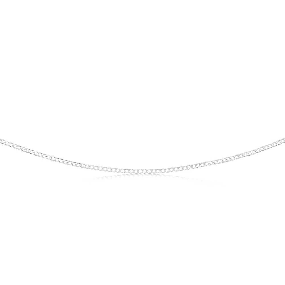 Sterling Silver Beveled 60 Gauge Curb 55cm Chain - Image 2