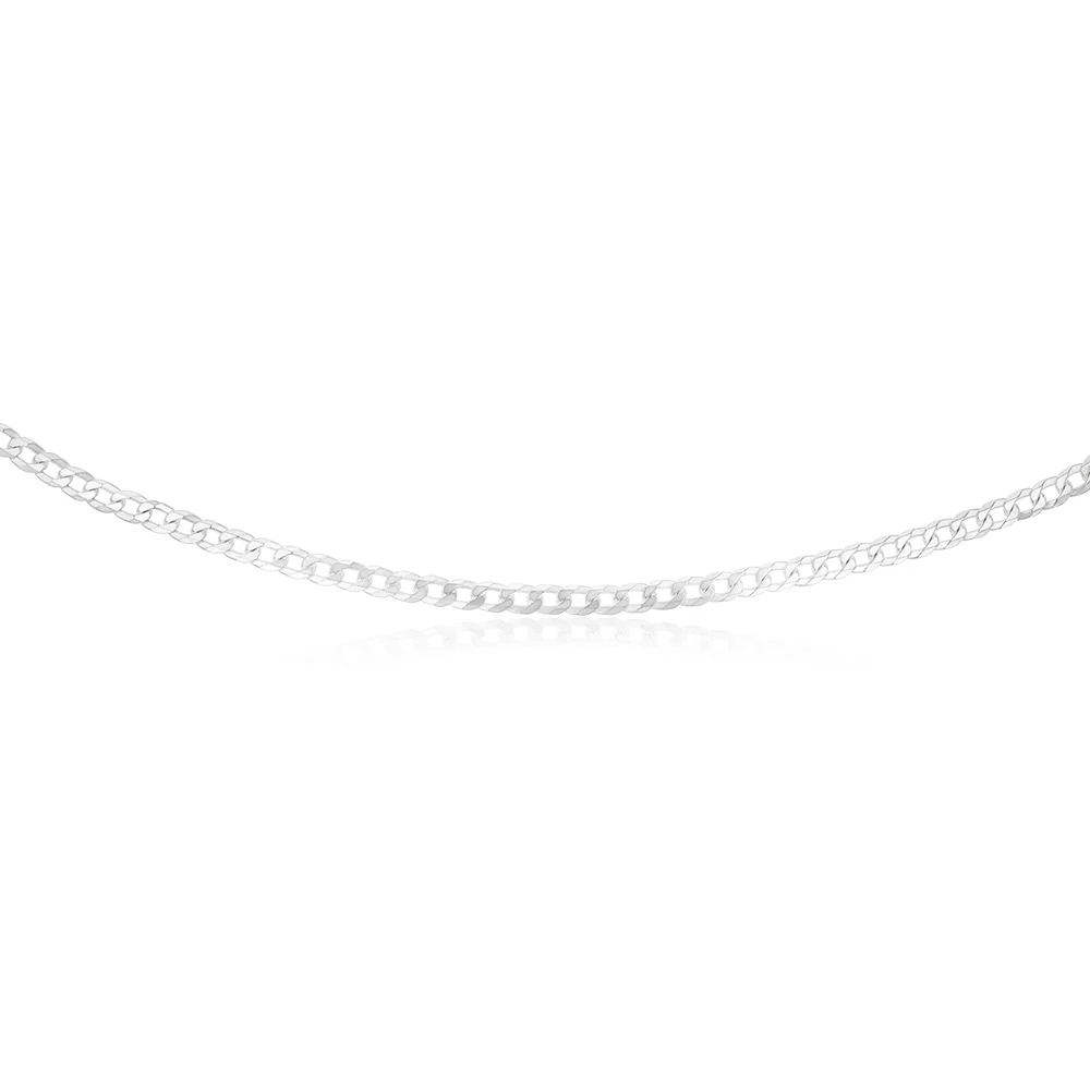 Sterling Silver Bevelled Curb 120 Gauge 60cm Chain - Image 2