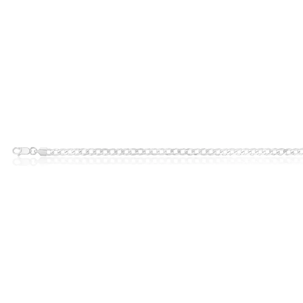 Sterling Silver Bevelled Curb 120Gauge 21cm Bracelet - Image 2