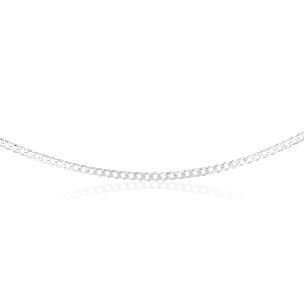 Sterling Silver Bevelled Curb 120Gauge 55cm Chain - Image 2
