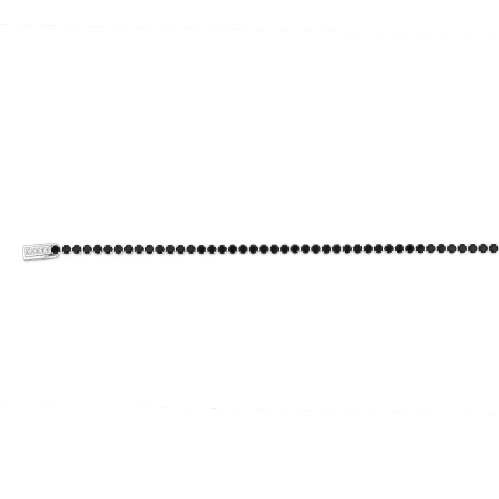 Sterling Silver Black Zirconia 19cm Tennis Bracelet - Image 2