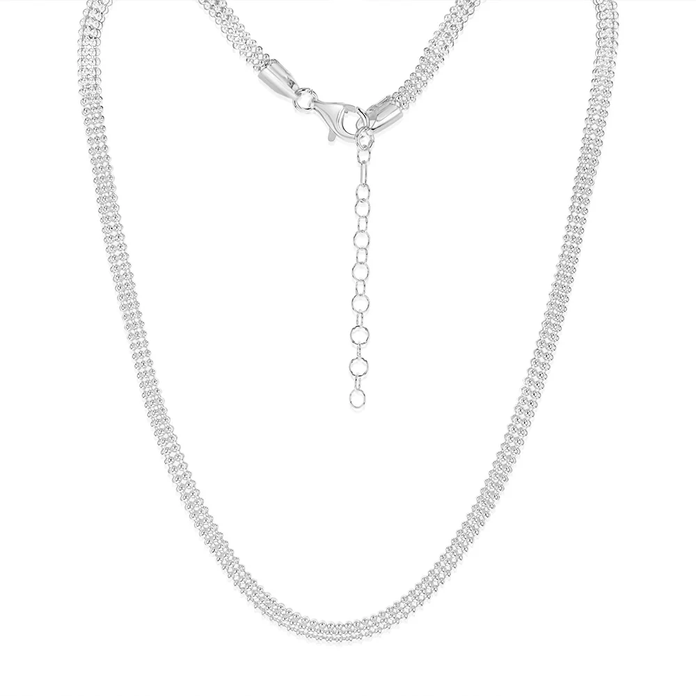Sterling Silver Broad 42+5cm Chain
