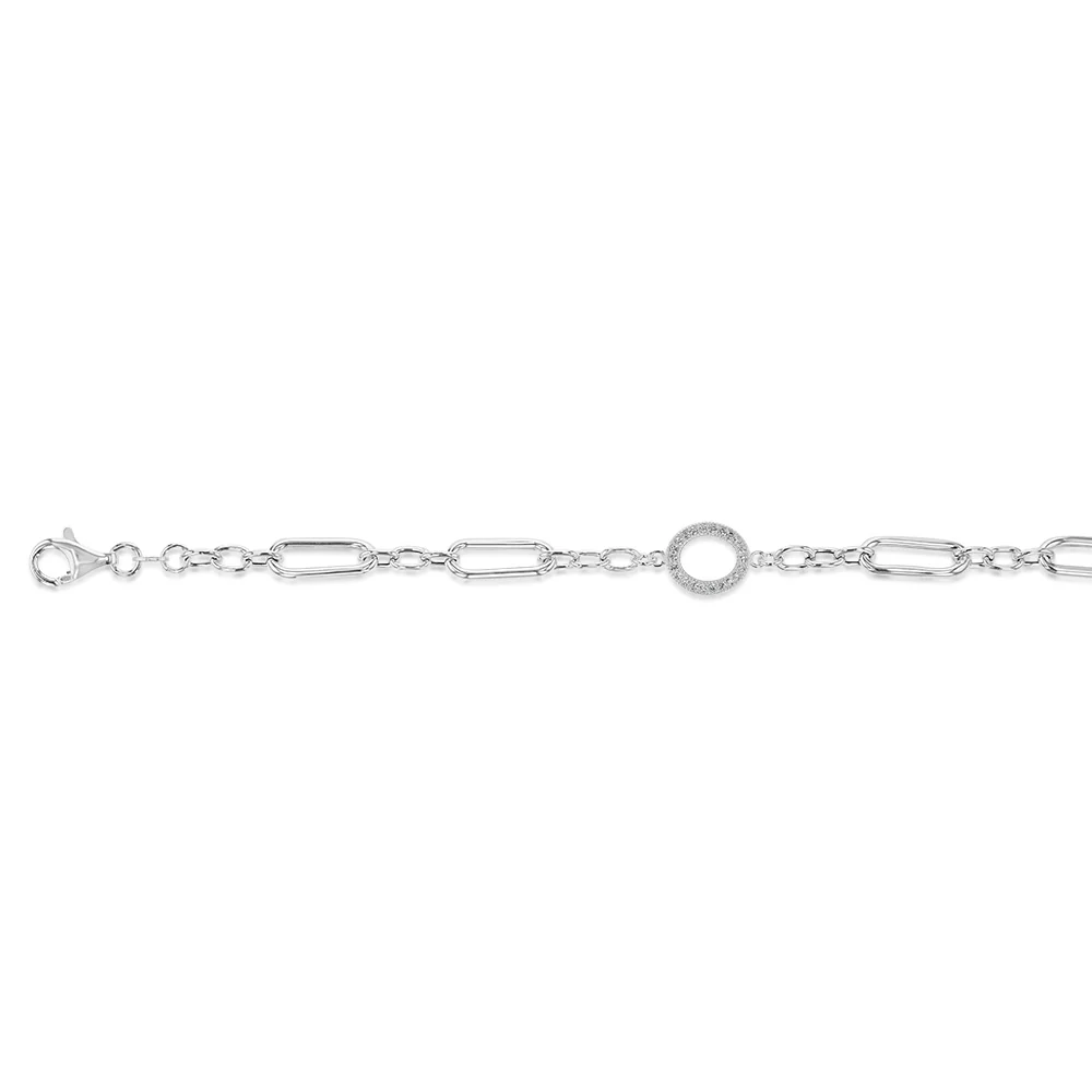 Sterling Silver Circle Of Life Fancy 19cm Bracelet