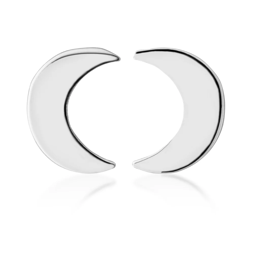 Sterling Silver Crescent Moon Studs