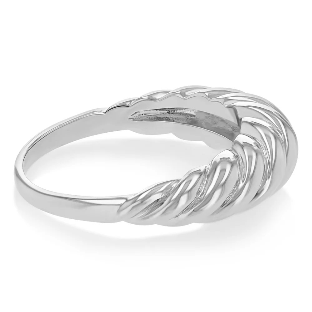 Sterling Silver Croissant Dome Ring - Image 2