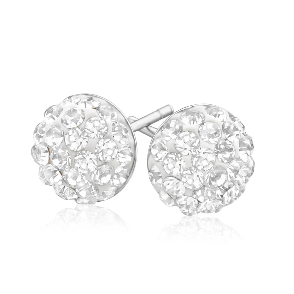 Sterling Silver CrystalDone 8mm Stud Earrings - Image 2