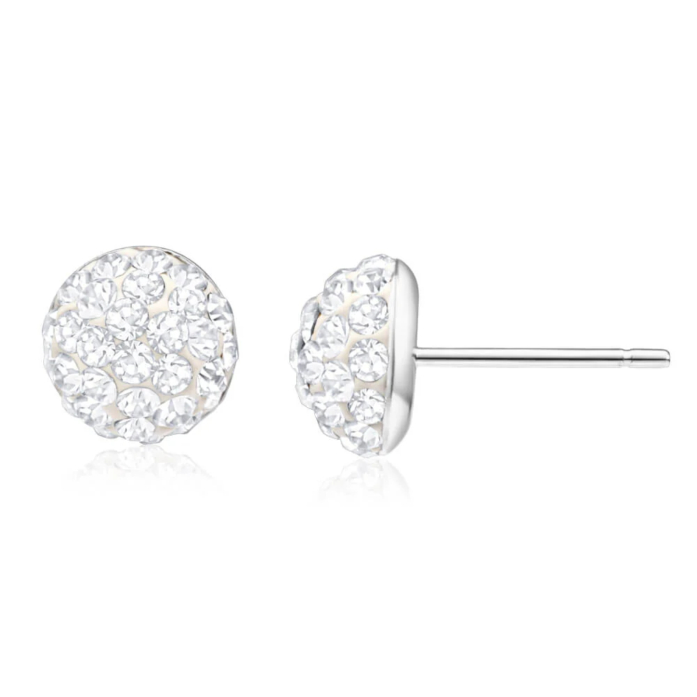 Sterling Silver CrystalDone 8mm Stud Earrings - Image 3