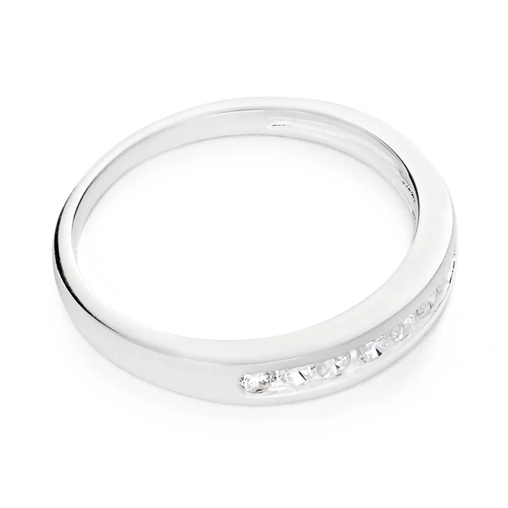 Sterling Silver Cubic Zirconia Channel Ring - Image 2