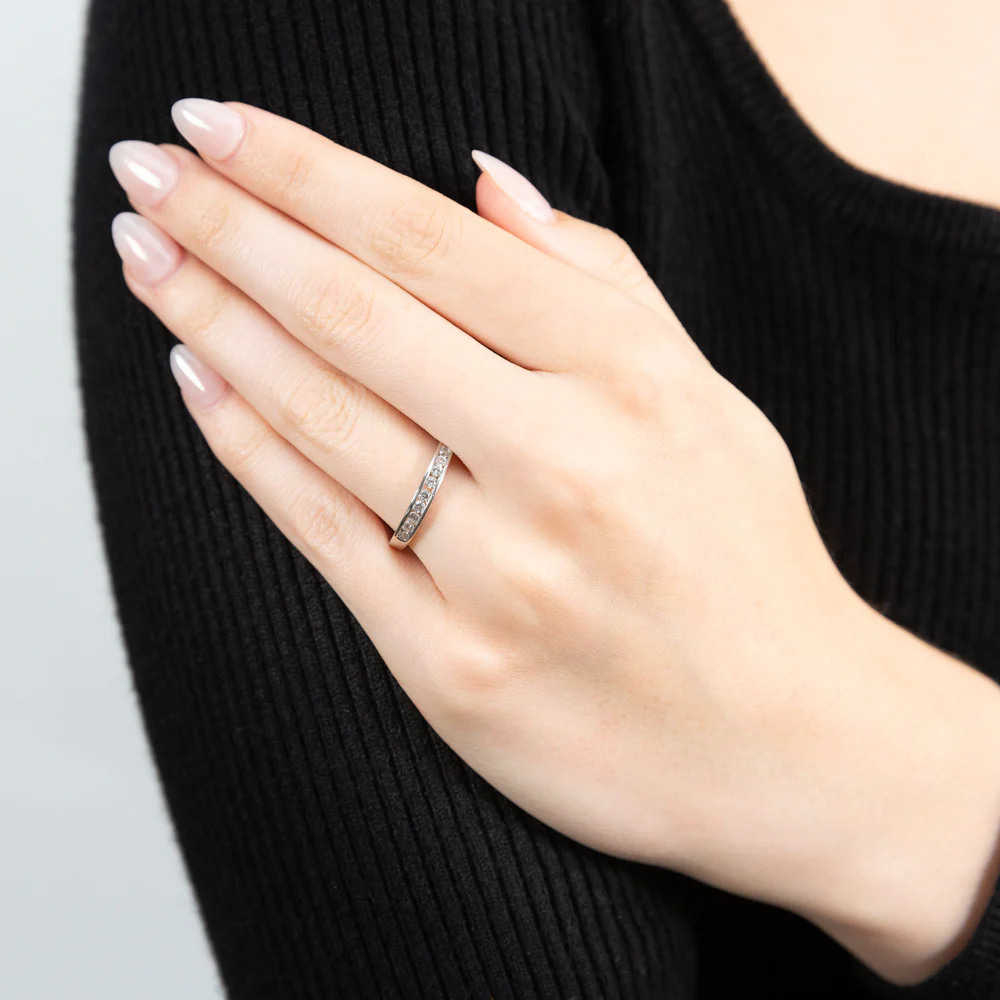 Sterling Silver Cubic Zirconia Channel Ring - Image 3