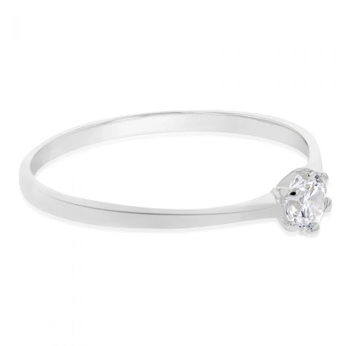 Sterling Silver Cubic Zirconia Claw Ring - Image 2