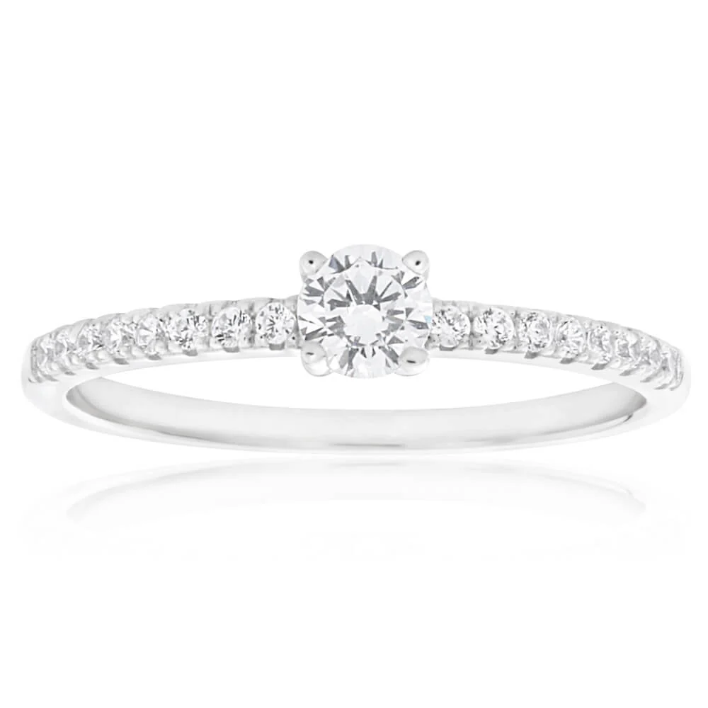 Sterling Silver Cubic Zirconia Fancy Classic Ring