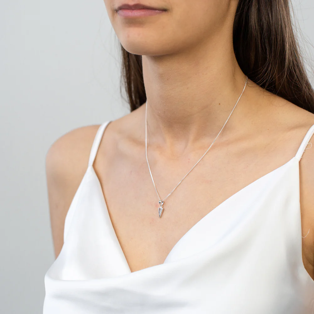 Sterling Silver Cubic Zirconia Initial "V" Pendant - Image 2