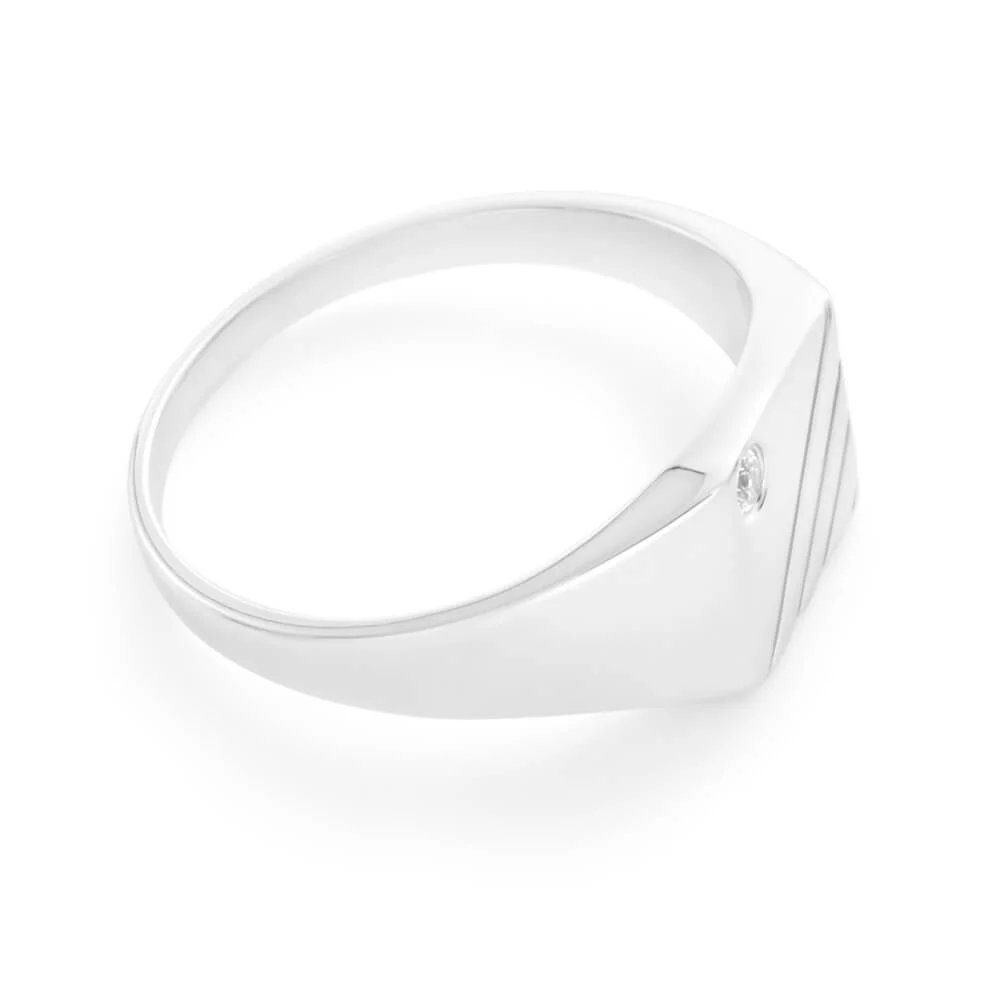 Sterling Silver Cubic Zirconia Lines Ring - Image 2