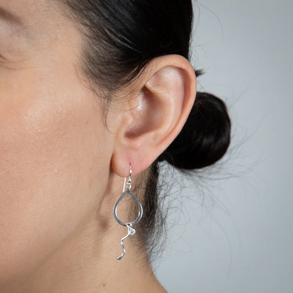 Sterling Silver Cubic Zirconia Pear Drop Earrings - Image 2