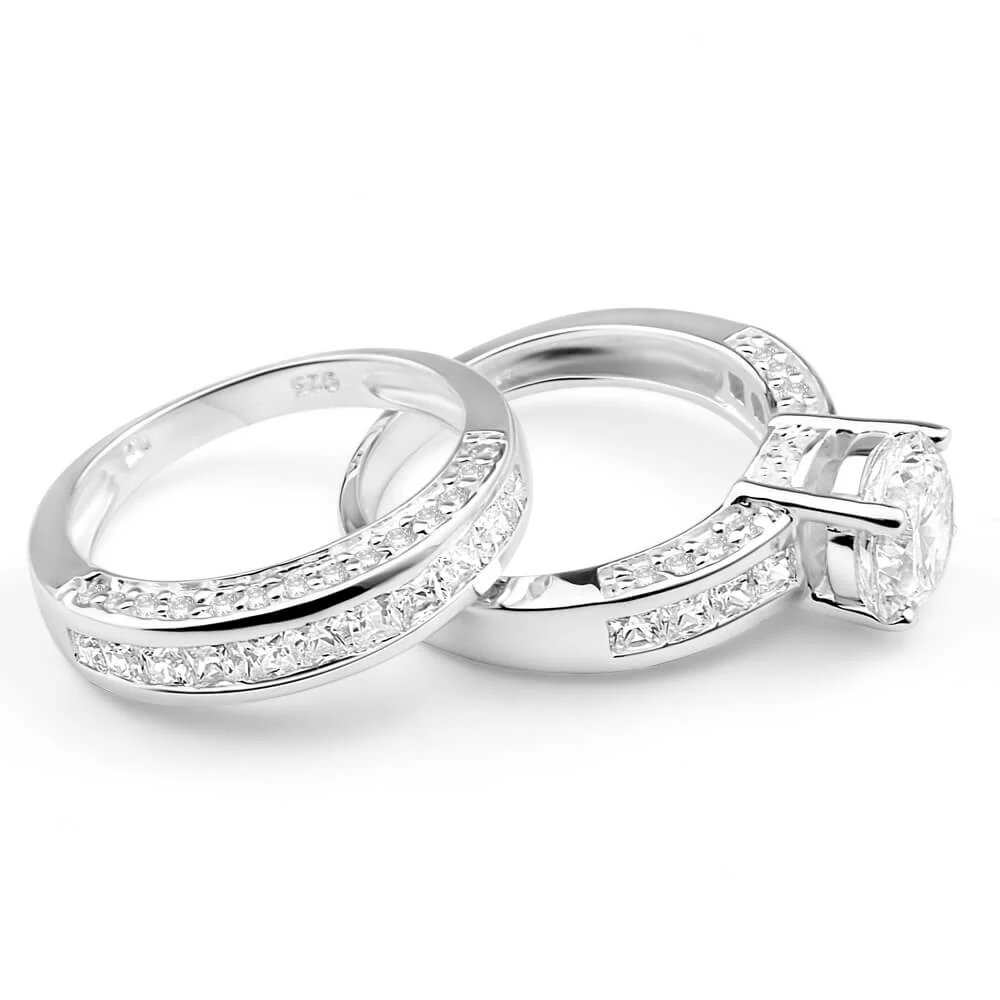 Sterling Silver Cubic Zirconia Round Ring - Image 2