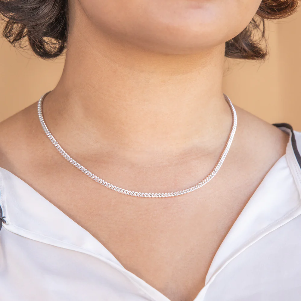 Sterling Silver Curb 100 Gauge 45cm Chain - Image 3