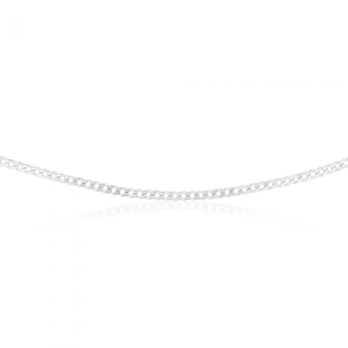 Sterling Silver Curb 100 Gauge 50cm Chain - Image 2