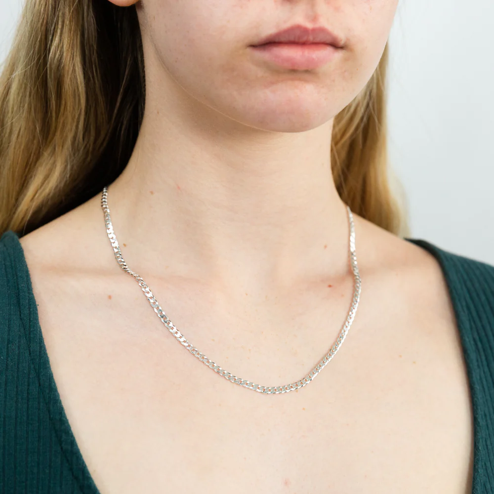 Sterling Silver Curb 100 Gauge 50cm Chain - Image 3