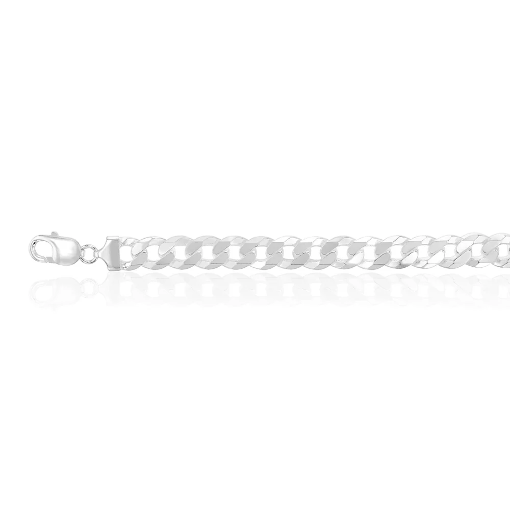 Sterling Silver Curb 250 Gauge 23cm Bracelet - Image 2