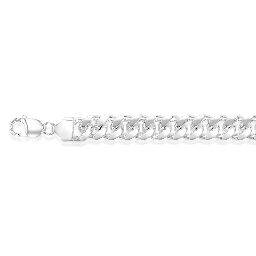 Sterling Silver Curb 350 Gauge 21cm Bracelet - Image 2