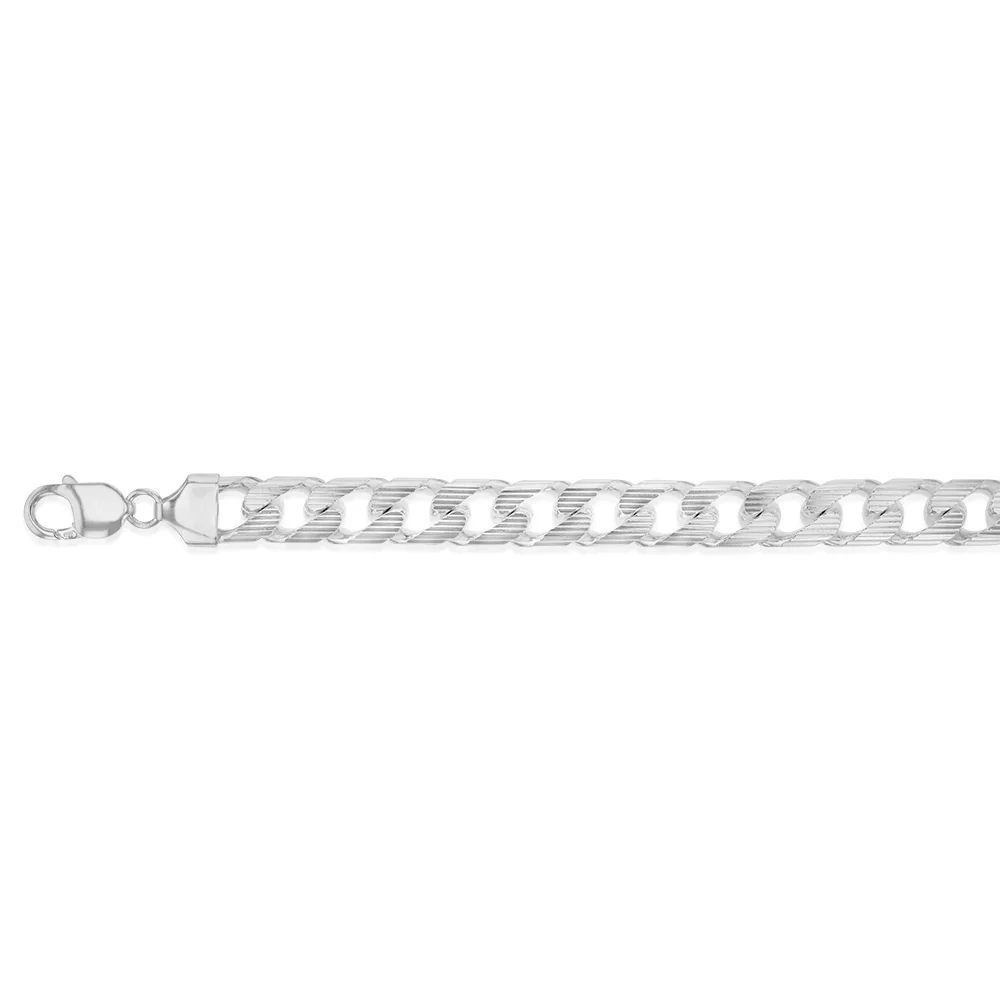 Sterling Silver Curb 350 Gauge 21cm Bracelet - Image 2