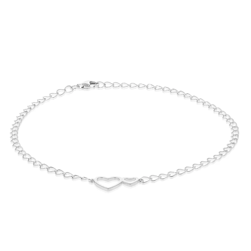 Sterling Silver Double Heart Bracelet