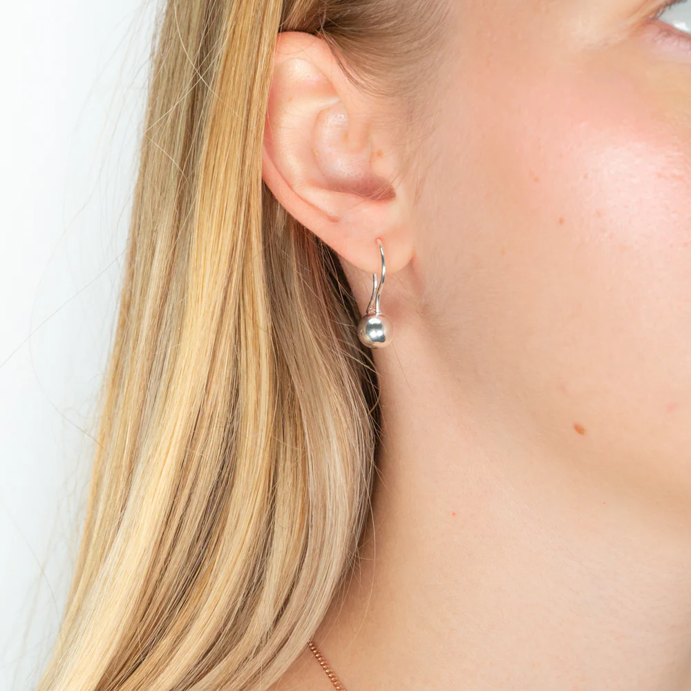 Sterling Silver Euroball Earrings - Image 2