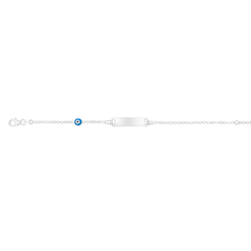 Sterling Silver Evil Eye ID 16cm Bracelet - Image 2