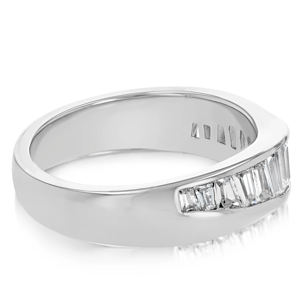 Sterling Silver Fancy Baguette Cubic Zirconia Ring - Image 2
