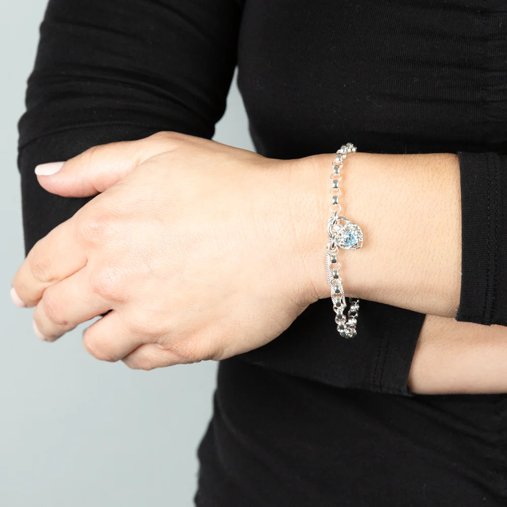 Sterling Silver Fancy Belcher 19cm Padlock Bracelet - Image 3