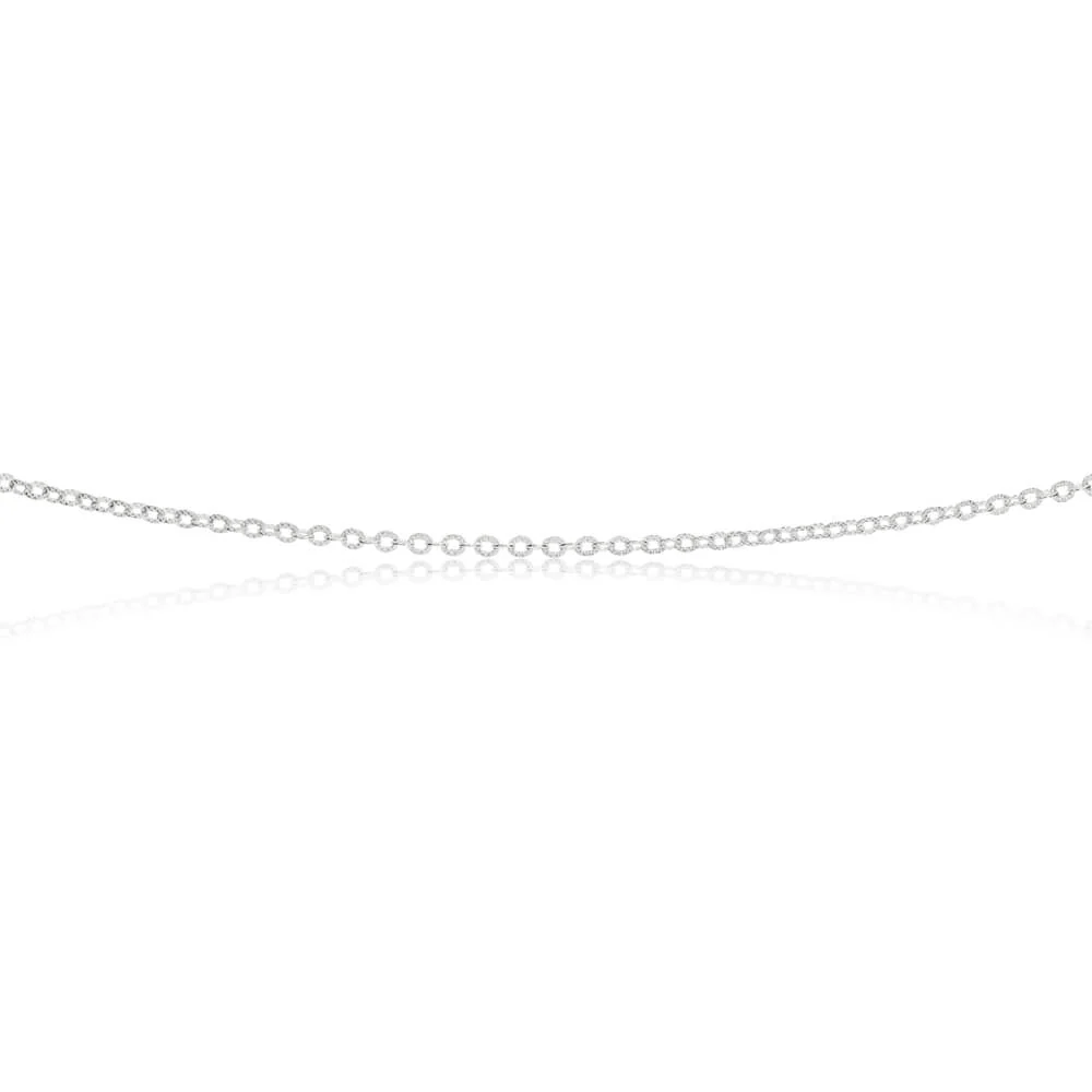 Sterling Silver Fancy Diamond Cut 45cm Chain - Image 2