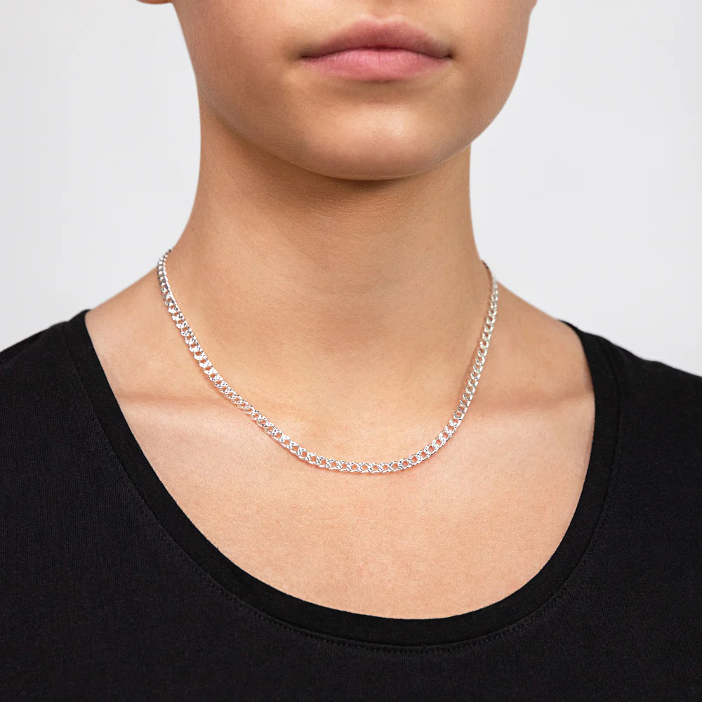 Sterling Silver Fancy Diamond Cut Curb 120 Gauge 45cm Chain - Image 3