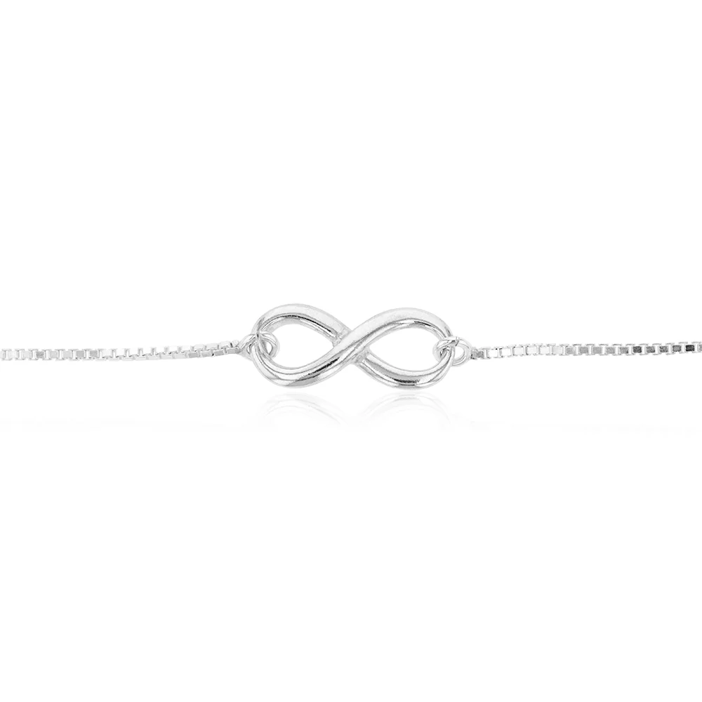 Sterling Silver Fancy Infinity Adjustable Bracelet - Image 2