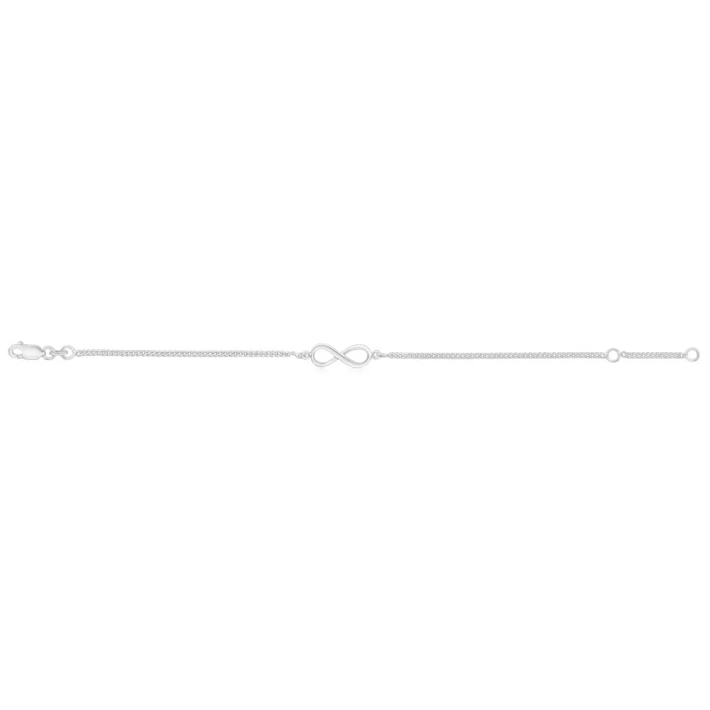 Sterling Silver Fancy Infinity Bracelet 19cm - Image 2