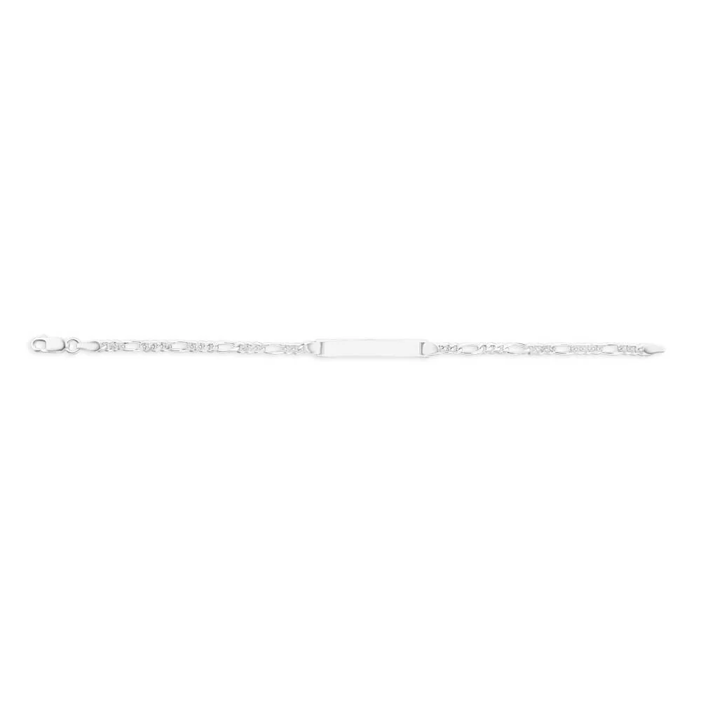 Sterling Silver Figaro 1:3 ID Bracelet in 19cm - Image 2